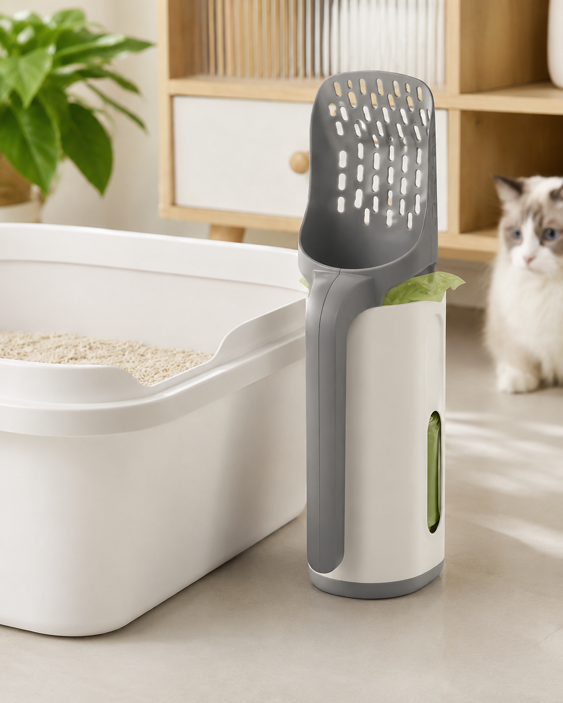 Cat Litter Scoop with Waste Bag Holder